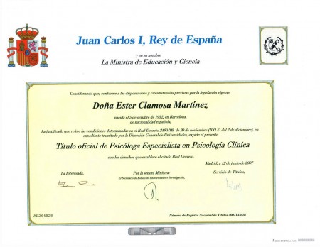 TITULACIÓ ESPECIALITAT CLÍNICA